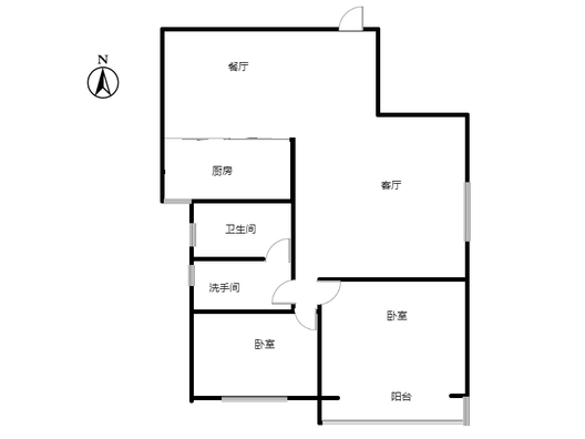 宏远宜居园2室2厅1卫户型图