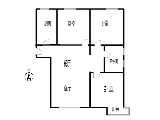 三利中和城一期3室2厅1卫户型图