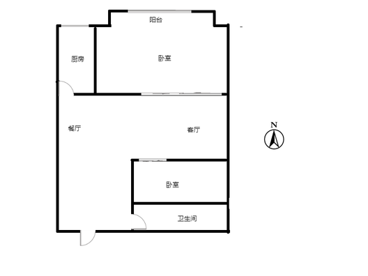 汇元上城2室2厅1卫户型图