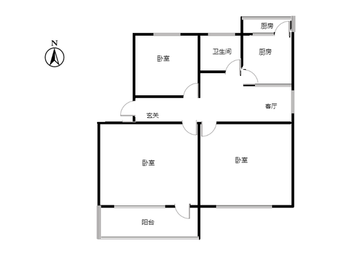 农行家属院3室1厅1卫户型图