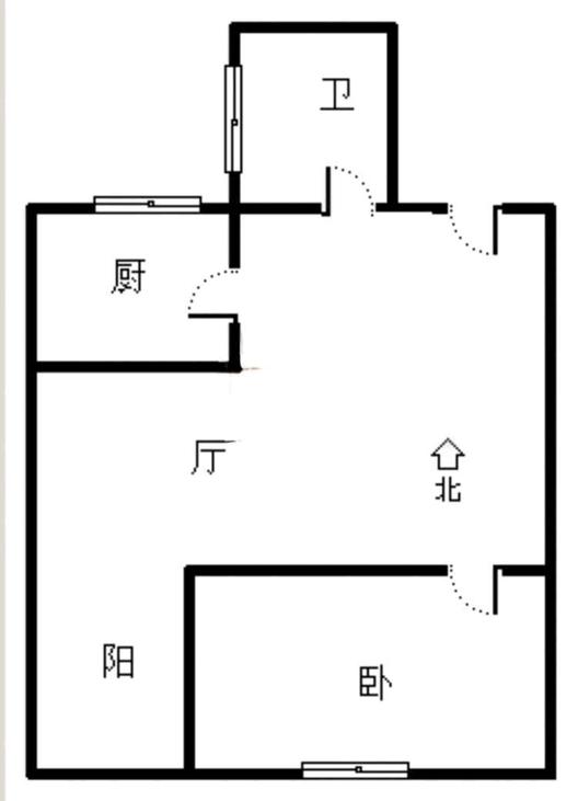新加坡花园1室1厅1卫户型图