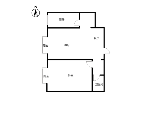 汇元新天地1室2厅1卫户型图
