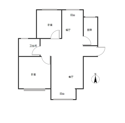技校家园2室2厅1卫户型图