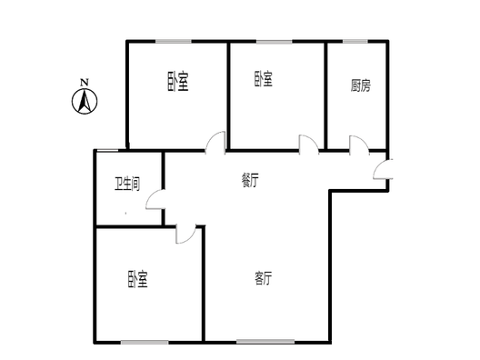 三利中和城二期东区(C区）3室2厅1卫户型图