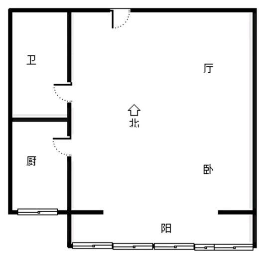 名流美域1室1厅1卫户型图