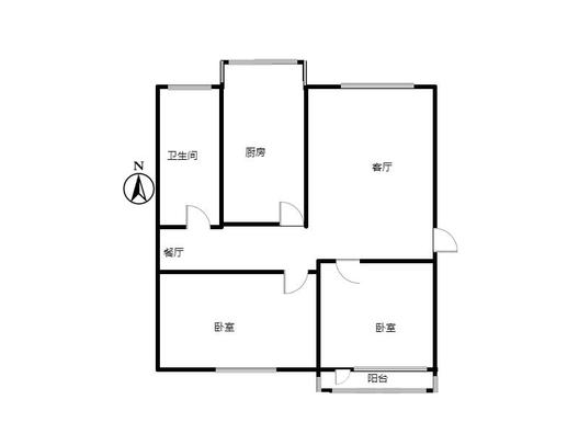 东兴小区（西院）2室2厅1卫户型图