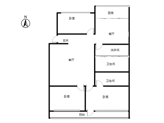 兴泰小区3室2厅2卫户型图