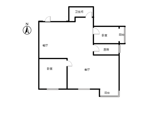 紫竹园2室2厅1卫户型图
