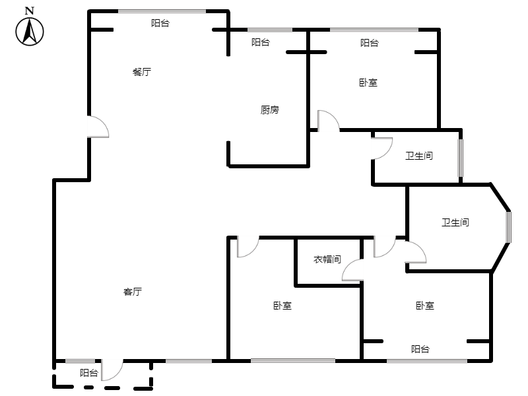 香邑溪谷一期3室2厅2卫户型图