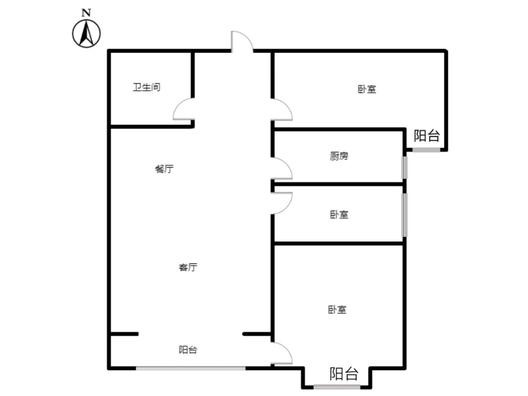 金域中央3室2厅1卫户型图