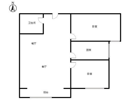 双馨佳园2室2厅1卫户型图