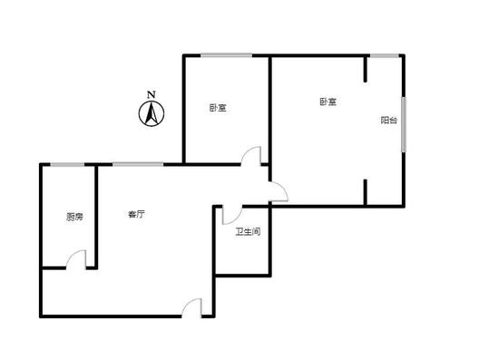 华阳风景小区2室1厅1卫户型图