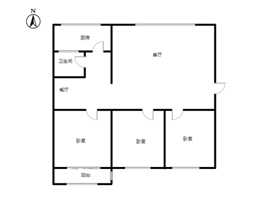 燕赵花园3室2厅1卫户型图