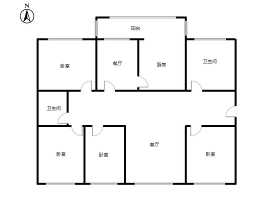兴泰花园4室2厅2卫户型图