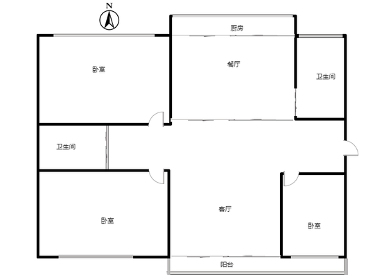 东方家属院3室2厅1卫户型图