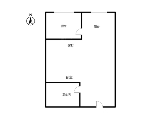 名流美域1室1厅1卫户型图