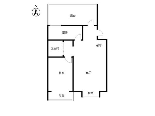 东林家园1室2厅1卫户型图