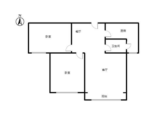 水榭春天2室2厅1卫户型图