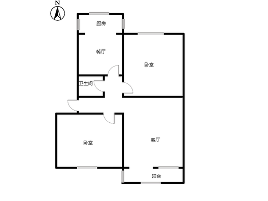 范阳水电小区2室2厅1卫户型图