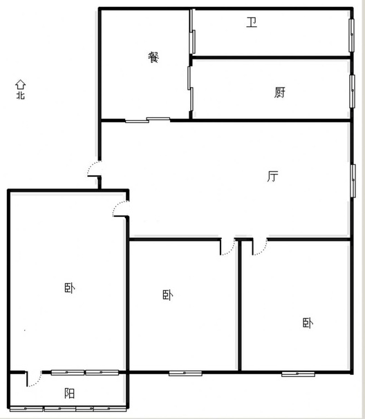 九州小区3室2厅1卫户型图