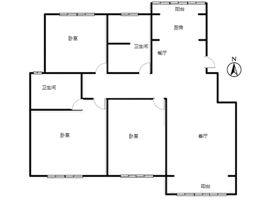 祥云瑞景二期3室2厅2卫户型图