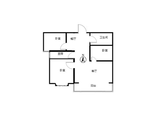 翡翠城（涿郡东区）3室2厅1卫户型图