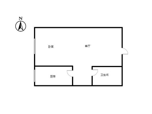 汇元四季橙1室1厅1卫户型图