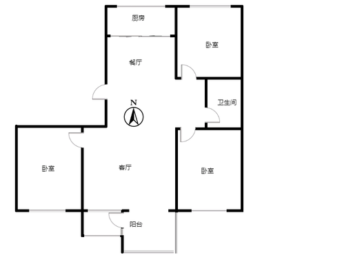 仙颐园小区3室2厅1卫户型图