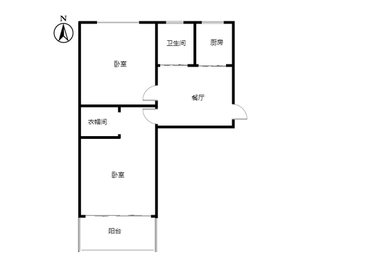 矿山局家属楼南院2室1厅1卫户型图