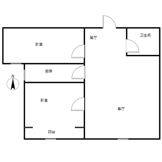 名流美域2室2厅1卫户型图