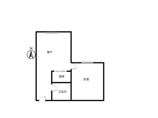 京第银座1室1厅1卫户型图