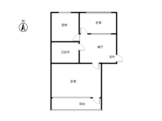 三五四三社区居民委员会2室1厅1卫户型图