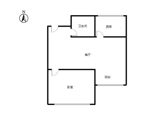 新加坡花园1室1厅1卫户型图