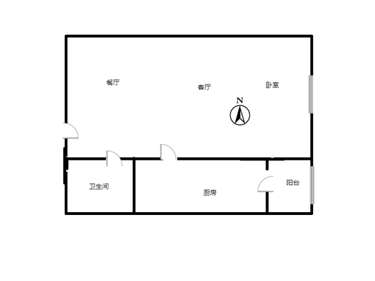 名流家和1室2厅1卫户型图