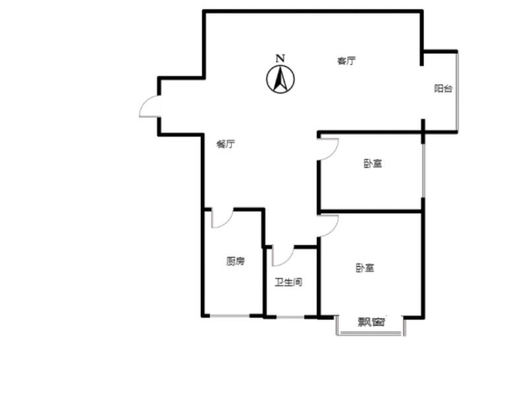 汇元新天地2室2厅1卫户型图