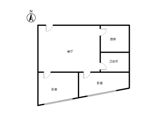 富景华庭2室1厅1卫户型图