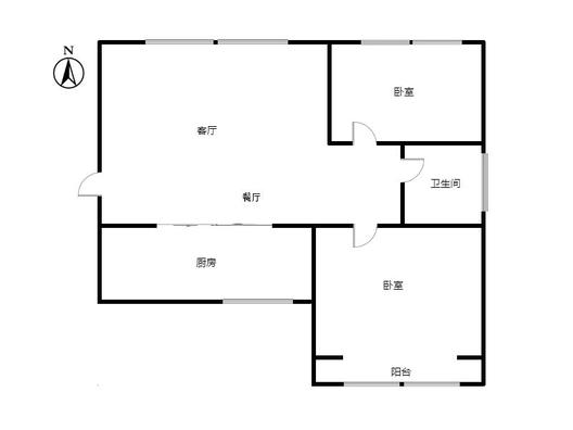 金阳瑞景2室2厅1卫户型图
