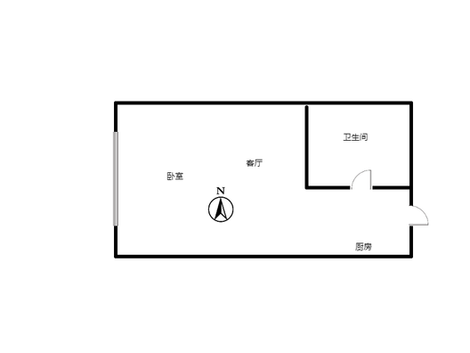金街公寓1室1厅1卫户型图