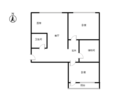 仁和小区2室1厅1卫户型图