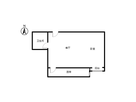 东林家园1室1厅1卫户型图