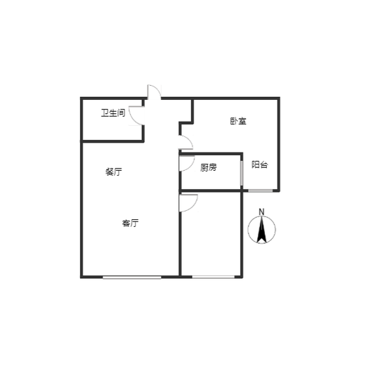翡翠滨江2室2厅1卫户型图