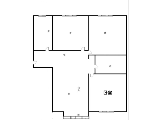 范阳公寓3室2厅1卫户型图