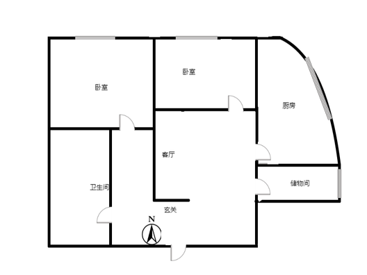公园壹号2室1厅1卫户型图