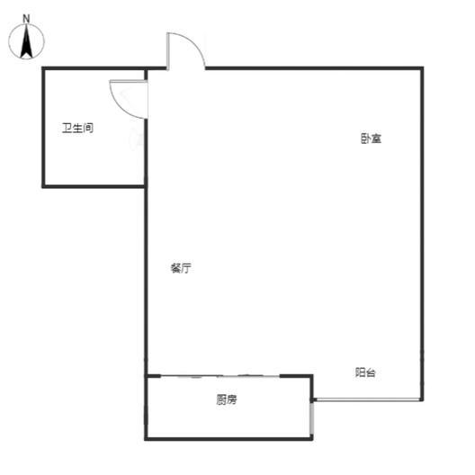 东林家园1室1厅1卫户型图