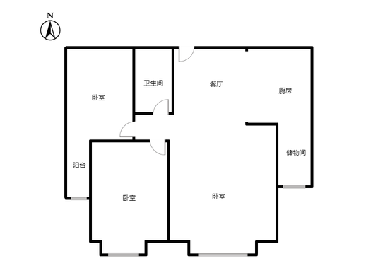 紫竹园3室1厅1卫户型图