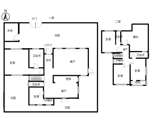 西京都高尔夫别墅5室3厅4卫户型图