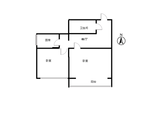 公园壹号2室1厅1卫户型图