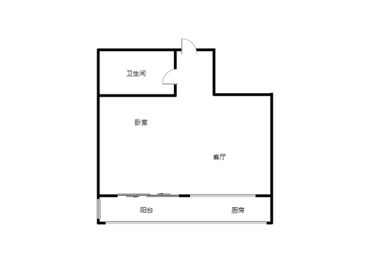 东林家园1室1厅1卫户型图