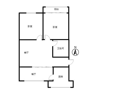 仁和小区2室2厅1卫户型图
