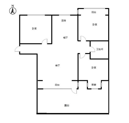惠友万悦城3室2厅1卫户型图